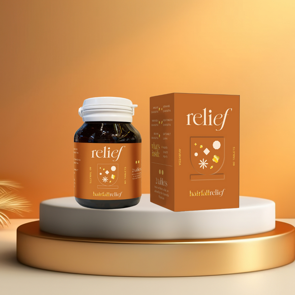 Ayurvedic Hair Fall Relief tablets for hair fall relief and healthy hairs.